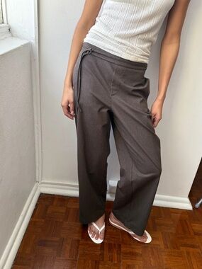 Deiji Studios Double Belted Pant Brown Stripe XXS
